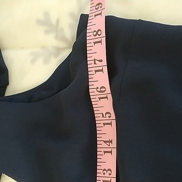 Lord & Taylor Patra Dark Navy Chiffon Tiered Sleeveless Dress with Bead Jacket 8 - Picture 4 of 4